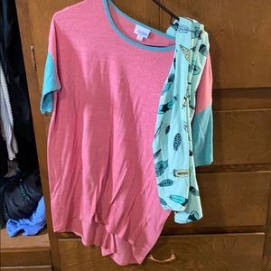 Luluaroe leggings OS and top XS